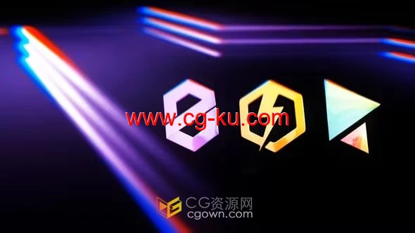 闪耀光泽现代光效描边标志动画-AE模板的图片1