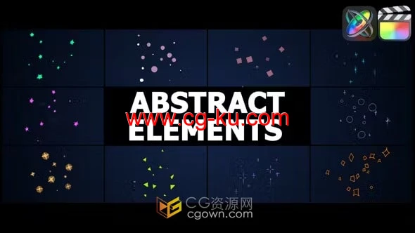 FCPX插件10种闪耀图形元素粒子动画叠加素材Abstract Shine的图片1