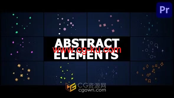 抽象风格动态循环叠加闪耀火花粒子动画-PR模板的图片1