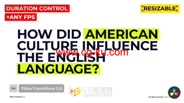 4K动力学粗体大标题转场-DR达芬奇模板免费下载的图片1