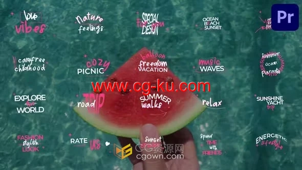 PR模板-色彩缤纷简约手绘卡通液体运动扭曲文本动画标题的图片1