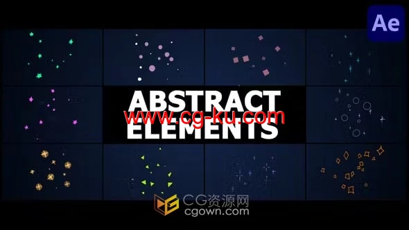 AE模板-萤火虫般闪耀火花粒子动画抽象动态循环叠加元素的图片1