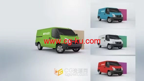AE模板-货车送货标志物流运输搬家运货平台LOGO动画的图片1