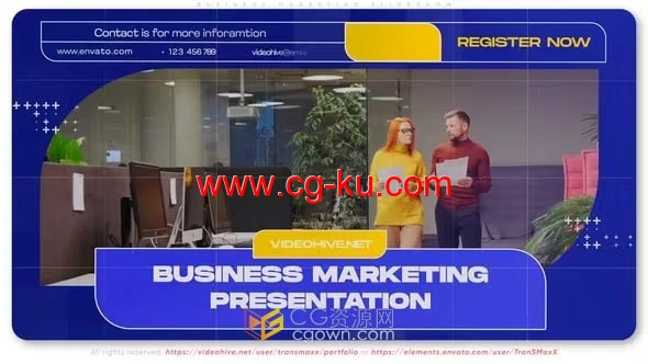 强大的信息风格业务演示商业营销幻灯片-AE宣传片模板的图片1