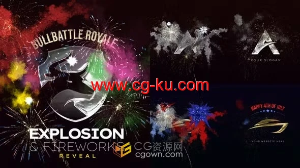 AE模板-烟花爆炸标志嘉年华庆典仪式开场LOGO动画的图片1
