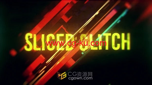 AE模板-扭曲位移切片发光效果故障标题适用快速大胆主题宣传的图片1