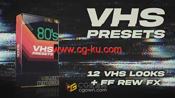 12个高品质VHS预设复古故障录像带包装元素-PR模板的图片1