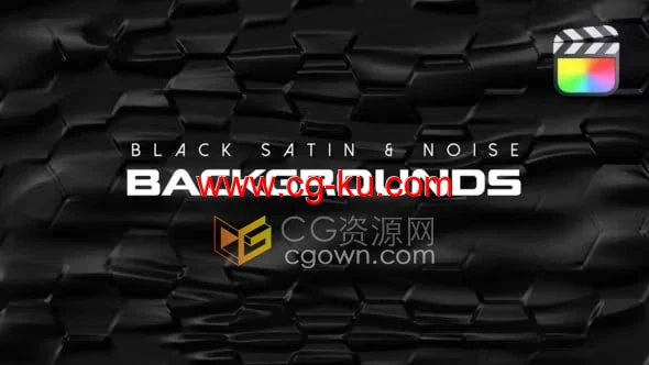 FCPX插件10组黑色缎面动画背景素材Black Satin & Noise Backgrounds的图片1
