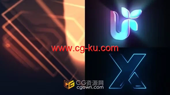 发光线条轮廓描边LOGO动画片头演绎-AE模板的图片1