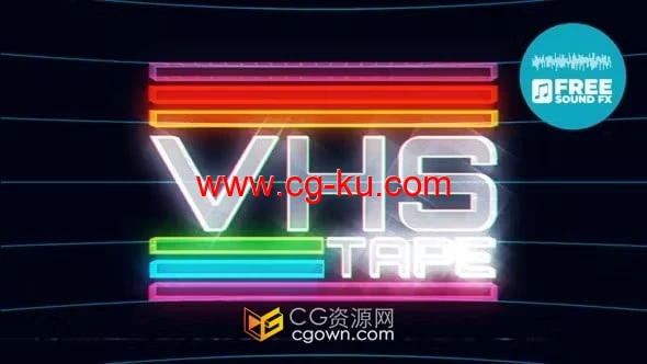 多彩翻转VHS Logo故障标志片头-AE模板的图片1