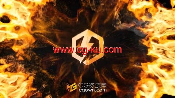 非常震撼的爆炸燃烧火焰LOGO动画-AE模板的图片1