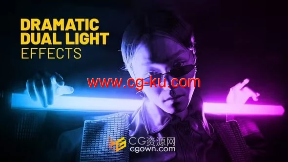 48个梦幻双色发光效果动画元素-PR模板的图片1