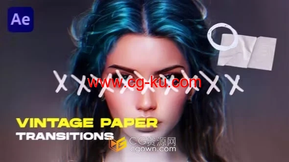 15个复古纸过渡Vintage Paper Transitions-AE模板的图片1