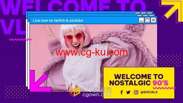 4K时尚创意窗口动画社交媒体开场白-PR模板的图片1