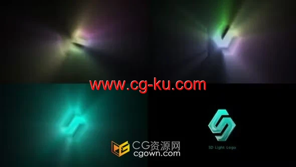立体3D旋转灯光照射动画LOGO片头演绎-AE模板的图片1