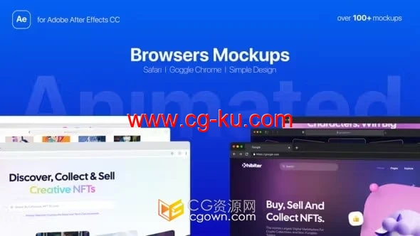 高品质网络浏览器动画Web模型AE模板网页设计展示的图片1