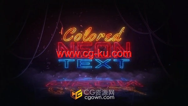 Glitch霓虹灯标志故障LOGO片头-AE模板的图片1