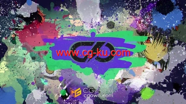 AE模板-水彩画墨水风格快速介绍片头含垂直版的图片1