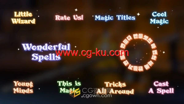 AE模板-魔法主题神奇的手绘动画标题儿童活动邀请视频字幕的图片1