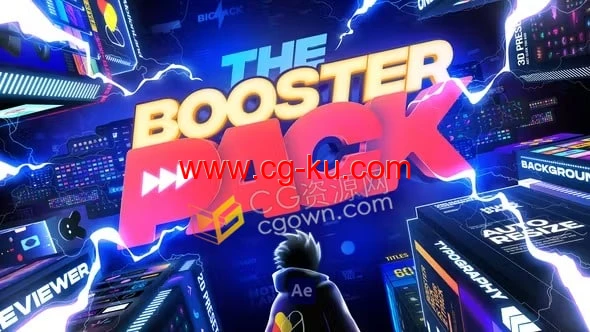 Booster Pack AE模板预设包3000+动态图形设计动画素材的图片2