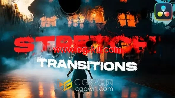 Stretch Transitions DaVinci Resolve模板20种液体拉伸视频转场过渡的图片1
