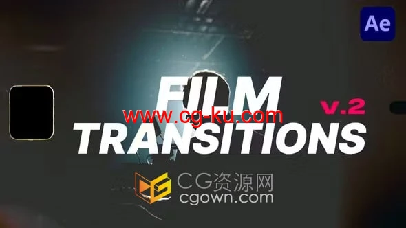 Film Transitions v2 AE模板10个复古8/35mm胶片漏光损坏闪烁视频转场过渡的图片1