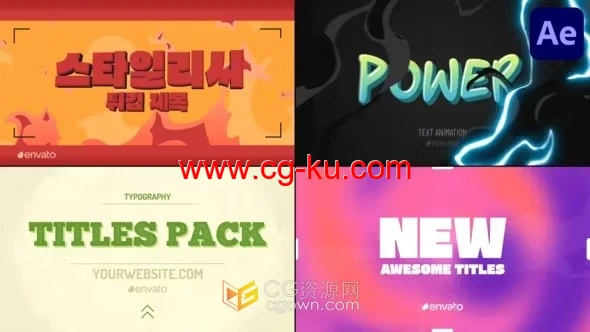 狂野风格卡通彩色时尚动作排版标题-AE模板的图片1