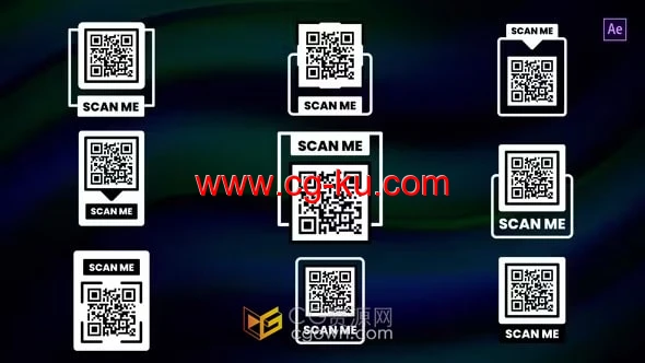 免费下载9种二维码扫描展示动画-AE模板的图片1