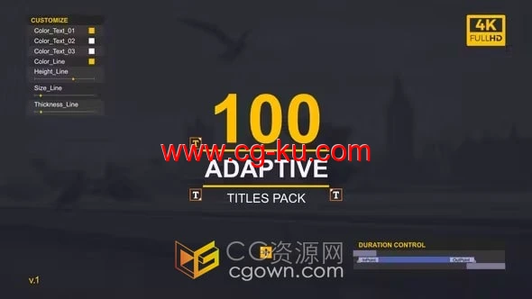 100组动画文字标题自适应AE模板下载的图片1