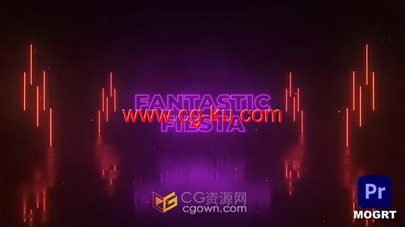 PR模板-霓虹灯发光标题夜间派对时尚舞蹈音乐会活动宣传视频制作的图片1