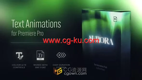 40个Aurora炫丽极光动画效果艺术标题-PR模板的图片1