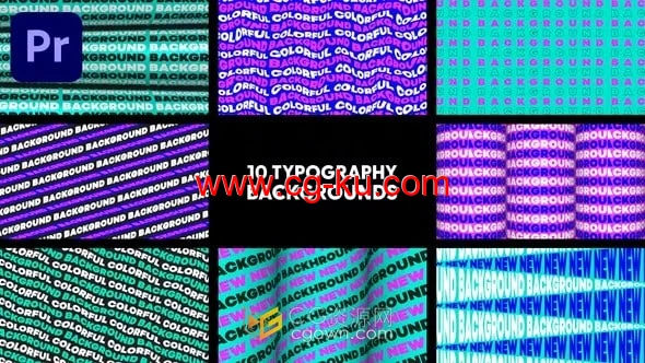 10种文字标题排版版式波纹动画背景素材PR模板的图片1