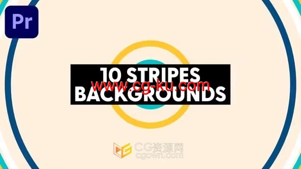 10个背景4K分辨率条纹图形动画背景素材PR模板的图片1
