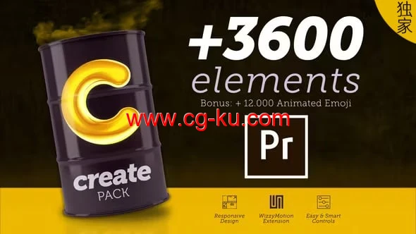 Create Premiere 3600元素排版字幕标题背景转场模板PR脚本预设包的图片1