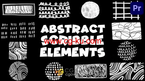 PR模板-画笔抽象涂鸦卡通元素Brush Abstract Scribble Elements的图片1