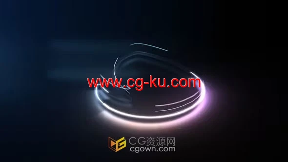 霓虹灯发光描边LOGO展示-AE标志模板免费下载的图片1