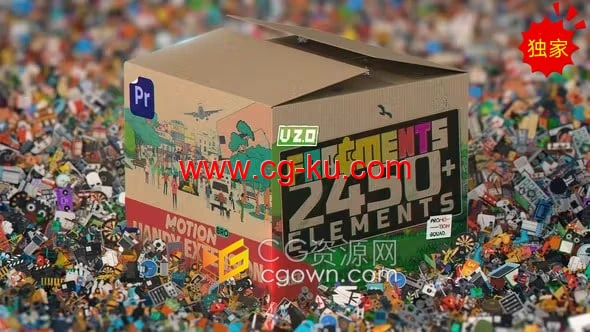 2450+种2D卡通MG图形动画元素Premiere模板生成器PR脚本预设包的图片1