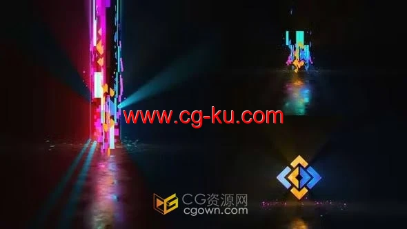 能量冲击波下降闪电效果Glitch Shockdown标志动画-PR模板的图片1