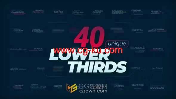 40个现代标题字幕人名文本信息排版动画-PR模板的图片1
