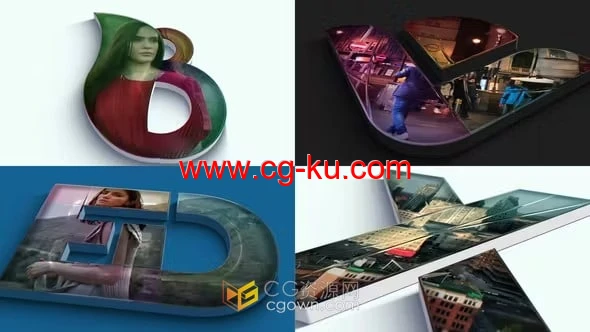 镜面图像视频标志展示LOGO动画-AE模板的图片1