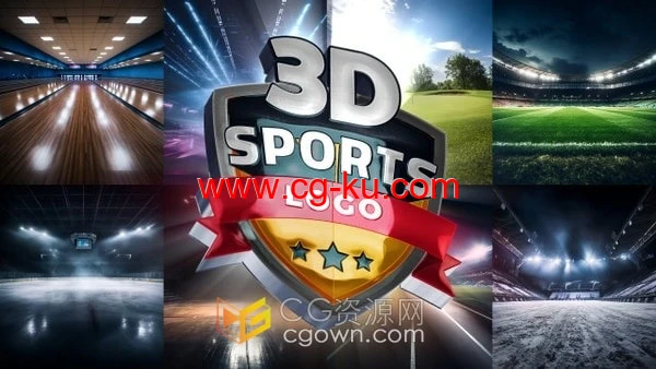 体育运动球队徽标3D标志展示演绎动画视频AE模板的图片1