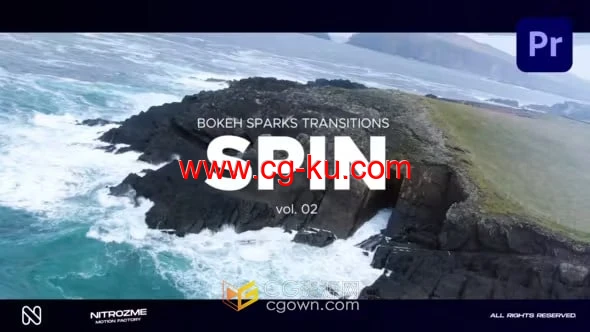 Bokeh Spin Transitions PR模板电影耀斑散景旋转过渡转场动画的图片1