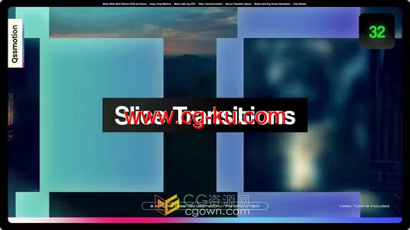 Slice Transitions AE模板图形分割滑动切片过渡转场效果的图片1