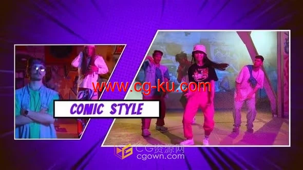 卡通漫画风格文字标题介绍字幕动画AE模板免费下载的图片1