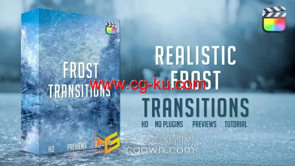 FCPX插件11种寒冷冰雪花冻过渡效果转场动画Frost Transitions的图片1