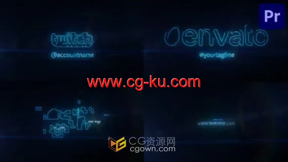 复古屏幕故障标志品牌动画科技产品演示片头介绍-PR模板的图片1
