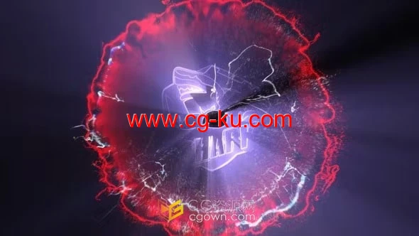 3D快速冲击波标志能量火花烟雾LOGO游戏片头-PR模板的图片1