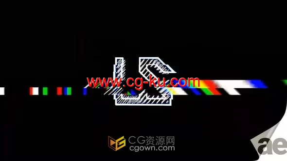 Glitch故障科技游戏标志社交媒体LOGO动画-AE模板的图片1