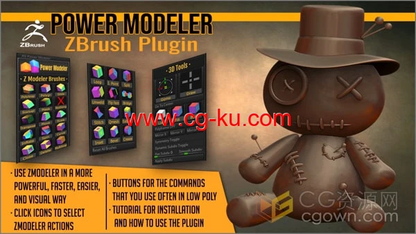 ZBrush插件Power Modeler Plugin v1.9建模工具的图片1