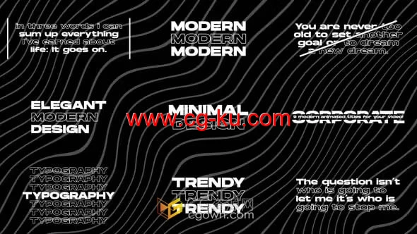 4K动画文本粗体标题Animated Text Titles 3.0-AE模板的图片1